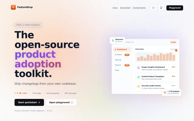 FeatureDrop – Open-source product adoption toolkit