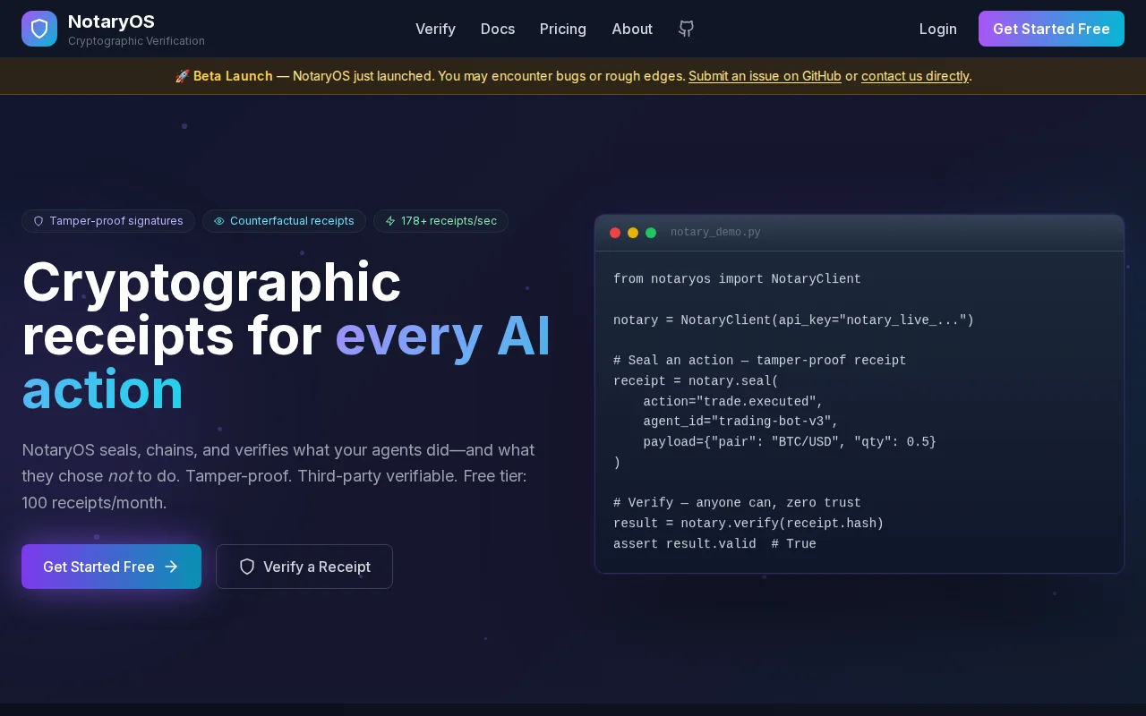 NotaryOS – Cryptographic proof of what your AI agent chose not to do