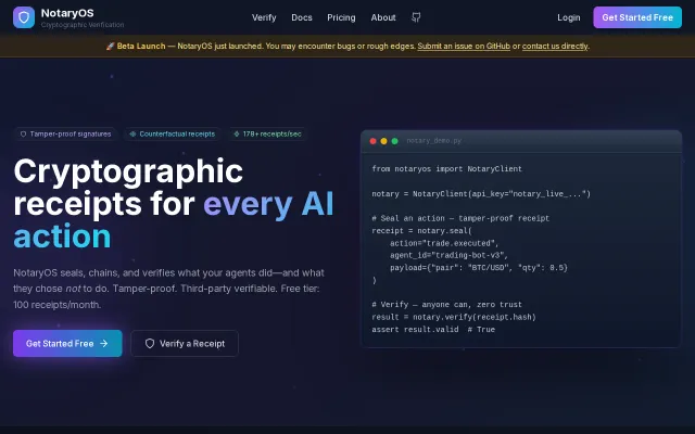 NotaryOS – Cryptographic proof of what your AI agent chose not to do