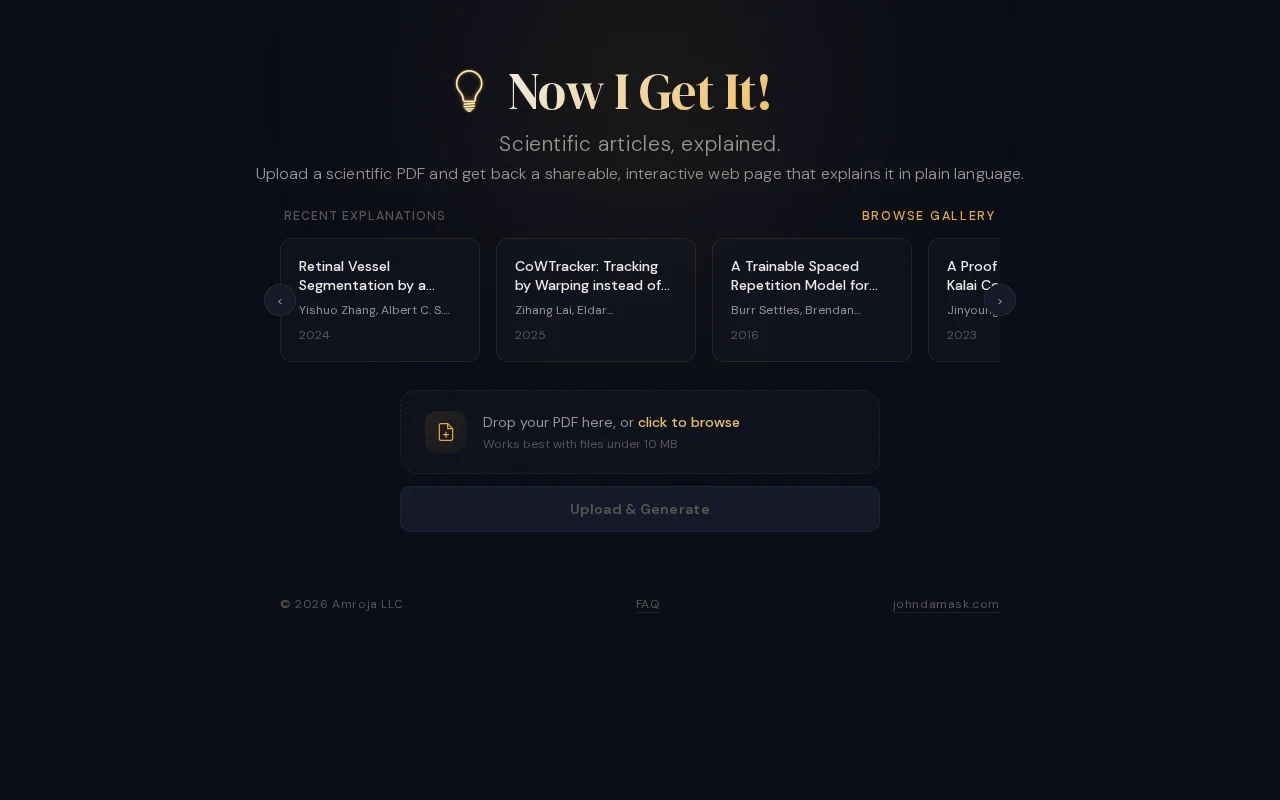 Now I Get It – Translate scientific papers into interactive webpages