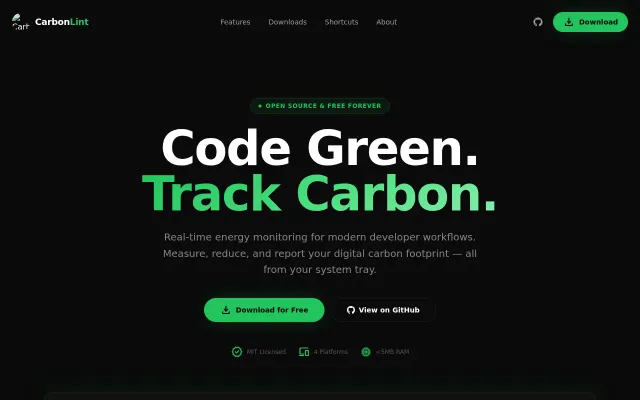 CarbonLint – Open-source real-time energy&carbon profiler for software