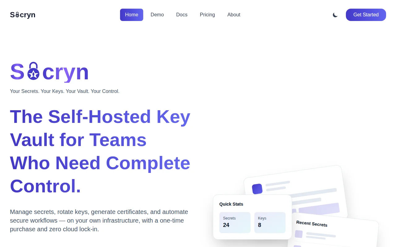 Secryn – a self-hosted secrets vault for dev teams (public demo)