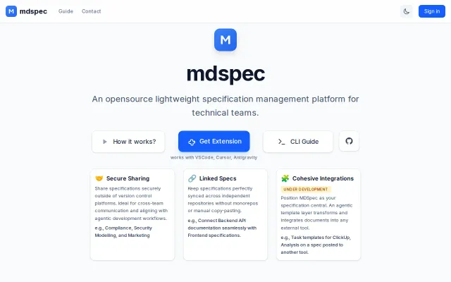 Mdspec.dev – open-source spec management platform for technical teams