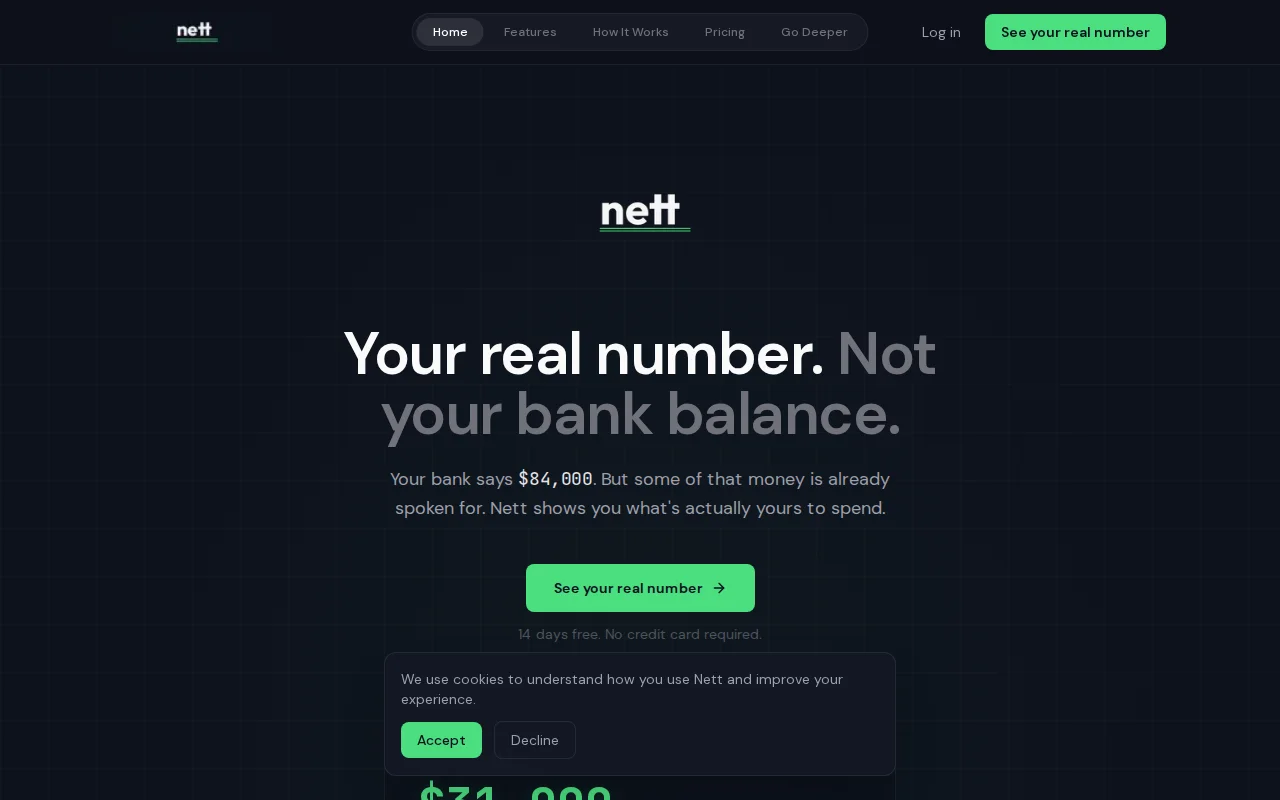 Nett – See what you can spend (not your bank balance)