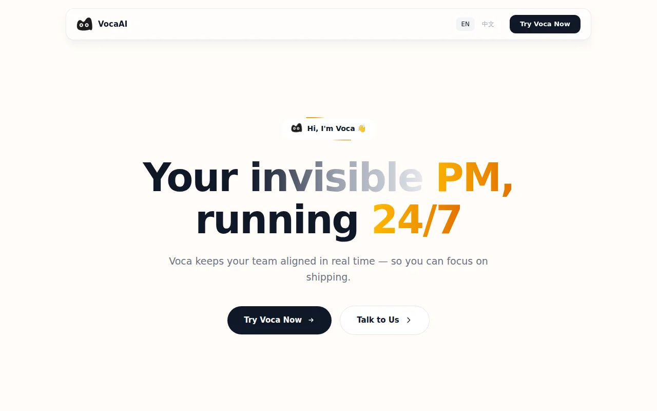 Voca – AI project manager that runs in the background