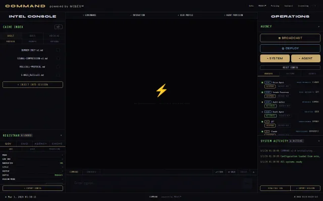 Integrate governance before your AI stack executes – COMMAND console