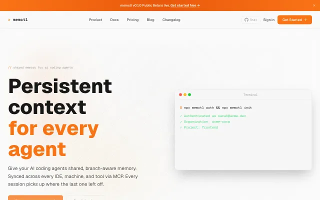 Memctl v0.1.0 Open source shared persistent memory for AI coding agents
