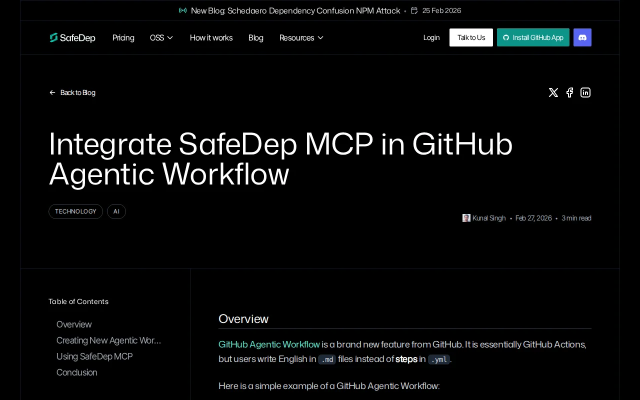 External Threat Protection in GitHub Agentic Workflow