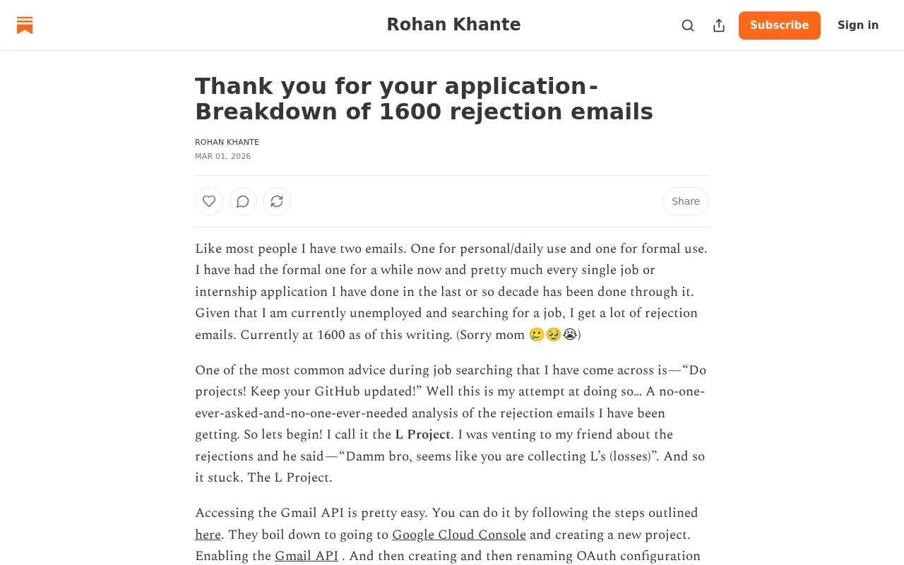 The L Project- An analysis of over 1600 job rejection emails that I got