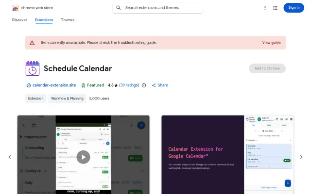 Schedule Calendar – A Chrome Extension for Google Calendar
