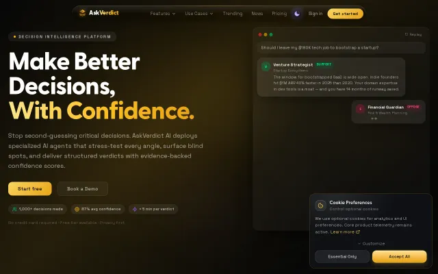 AskVerdict – Multi-agent AI debates for better decisions(~$0.08/debate)