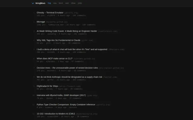 A simple dark mode Hacker News reader client built with Htmx and Go