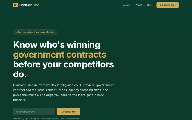 ContractPulse – Free intelligence on federal government contracts