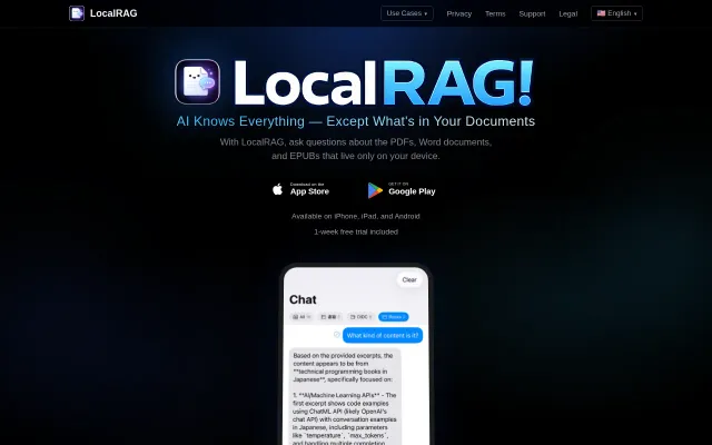 LocalRAG – Ask AI about your own documents (iOS/Android)