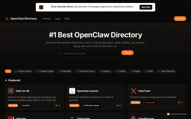OpenClaw Directory – Compare Deployers, Skills, and Tools for OpenClaw