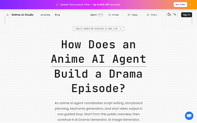 Anime AI Agent for end-to-end anime short creation