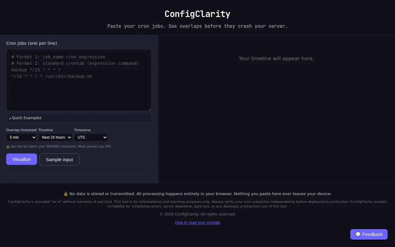 ConfigClarity – Visualize cron overlaps before they crash your server