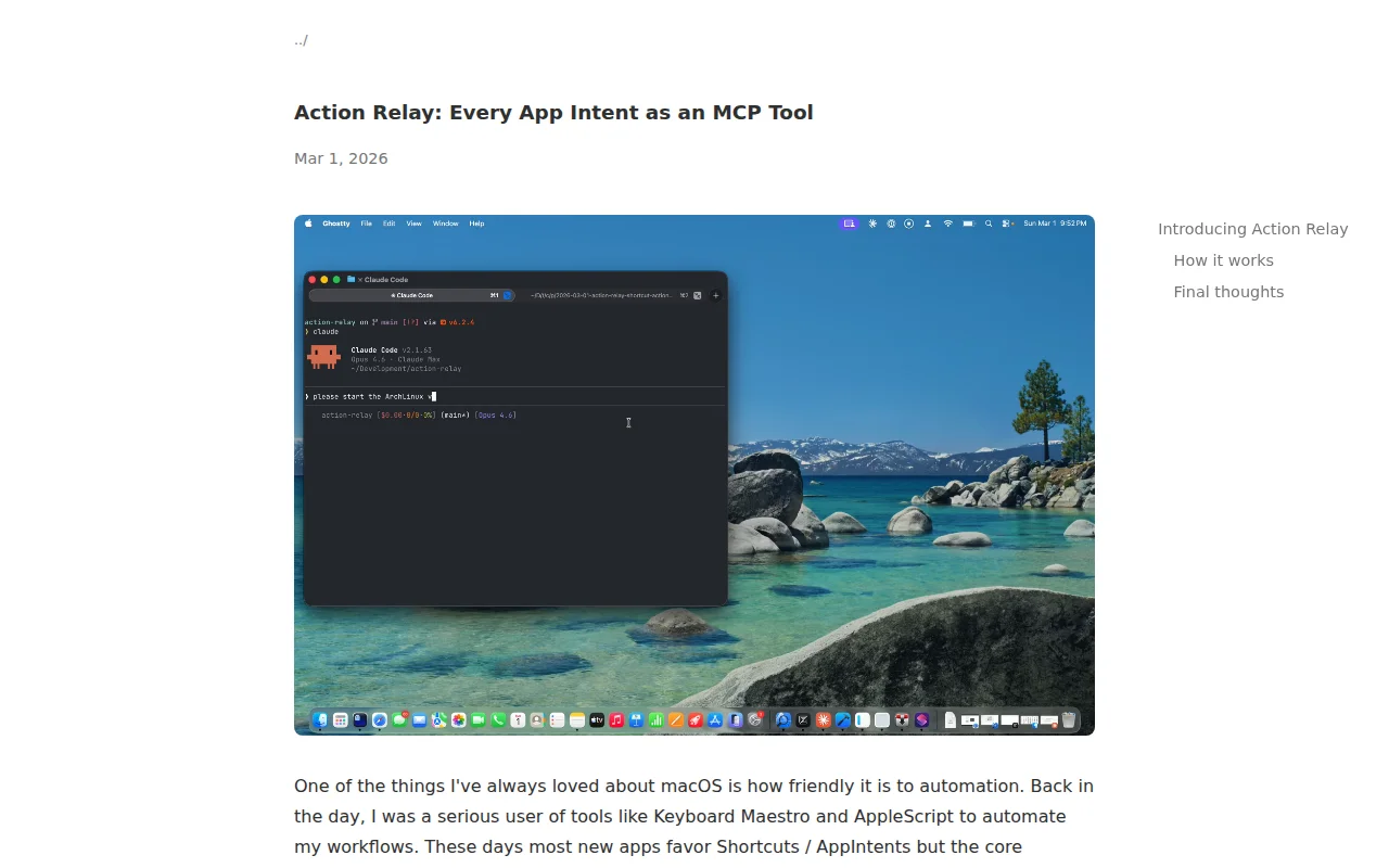Action Relay – Every App Intent as an MCP Tool
