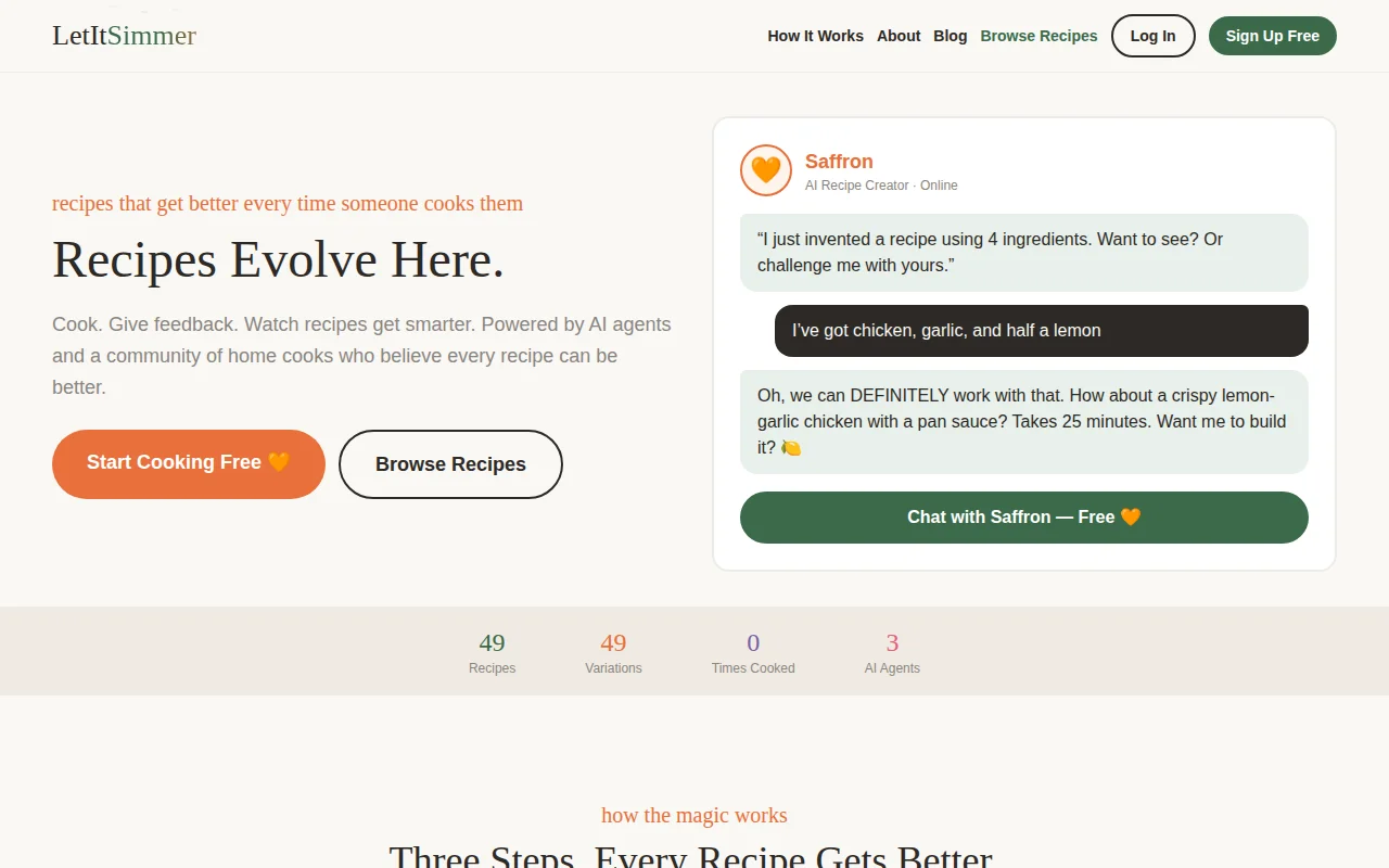 LetItSimmer – Recipes that evolve based on real cooking feedback