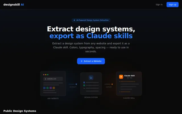 Extract design systems, export as Claude skills