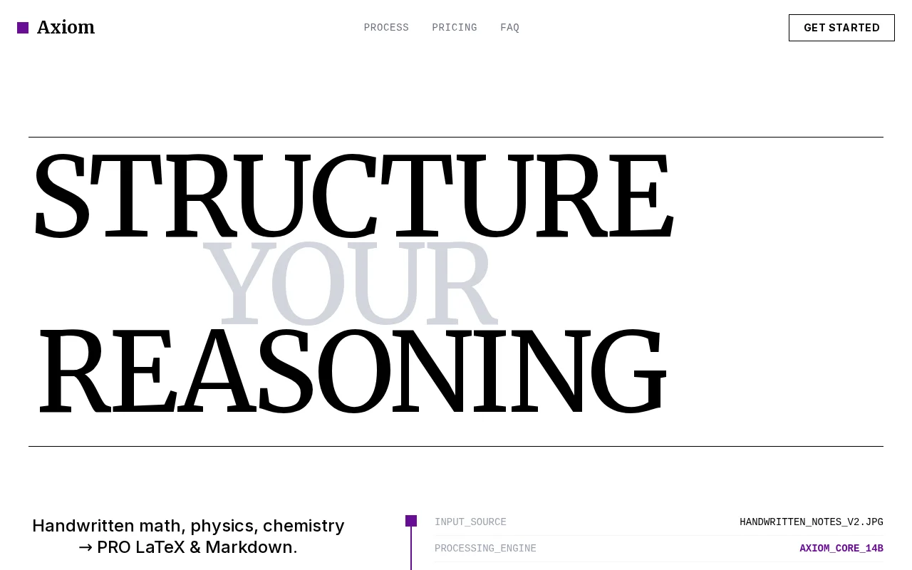 Axiom – structural OCR for handwritten STEM notes