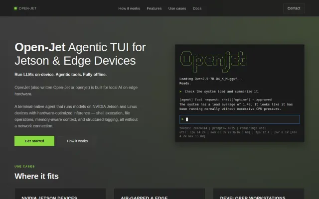 Open-Jet – self-hosted Agentic TUI for air-gapped Jetsons