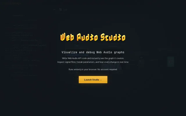 Web Audio Studio – A Visual Debugger for Web Audio API Graphs