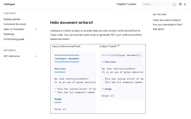 Rst2typst – Convert from ReStructuredText to Typst Code and PDF