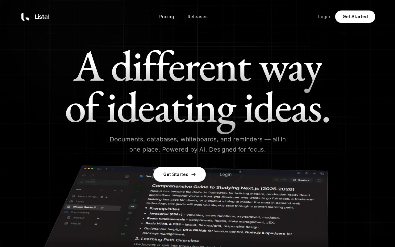 A productivity app with reminders and nested AI chats
