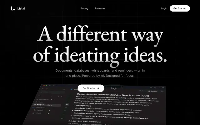 A productivity app with reminders and nested AI chats