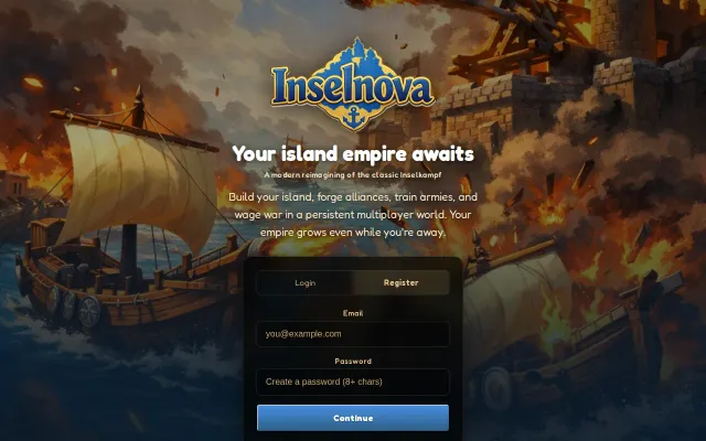 Rebuilt an old-school browser strategy game inspired by Inselkampf