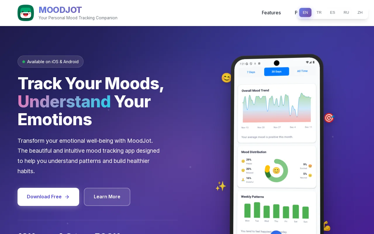 MoodJot – Mood tracker mobile app with community feed, built with KMP