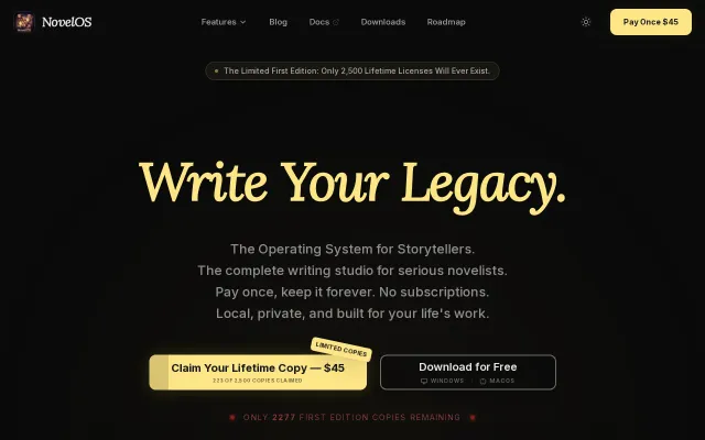 Writing App for Novelist
