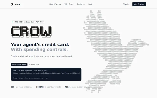 CrowPay – add x402 in a few lines, let AI agents pay per request