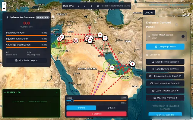 I simulated 1200 Iranian missiles attacking air defences in a browser