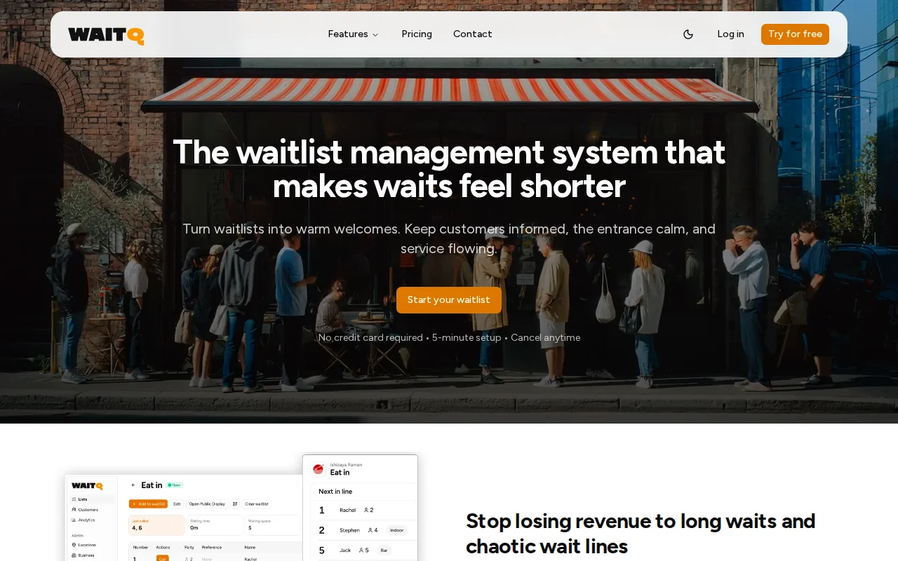 WaitQ – queue management and waitlist system
