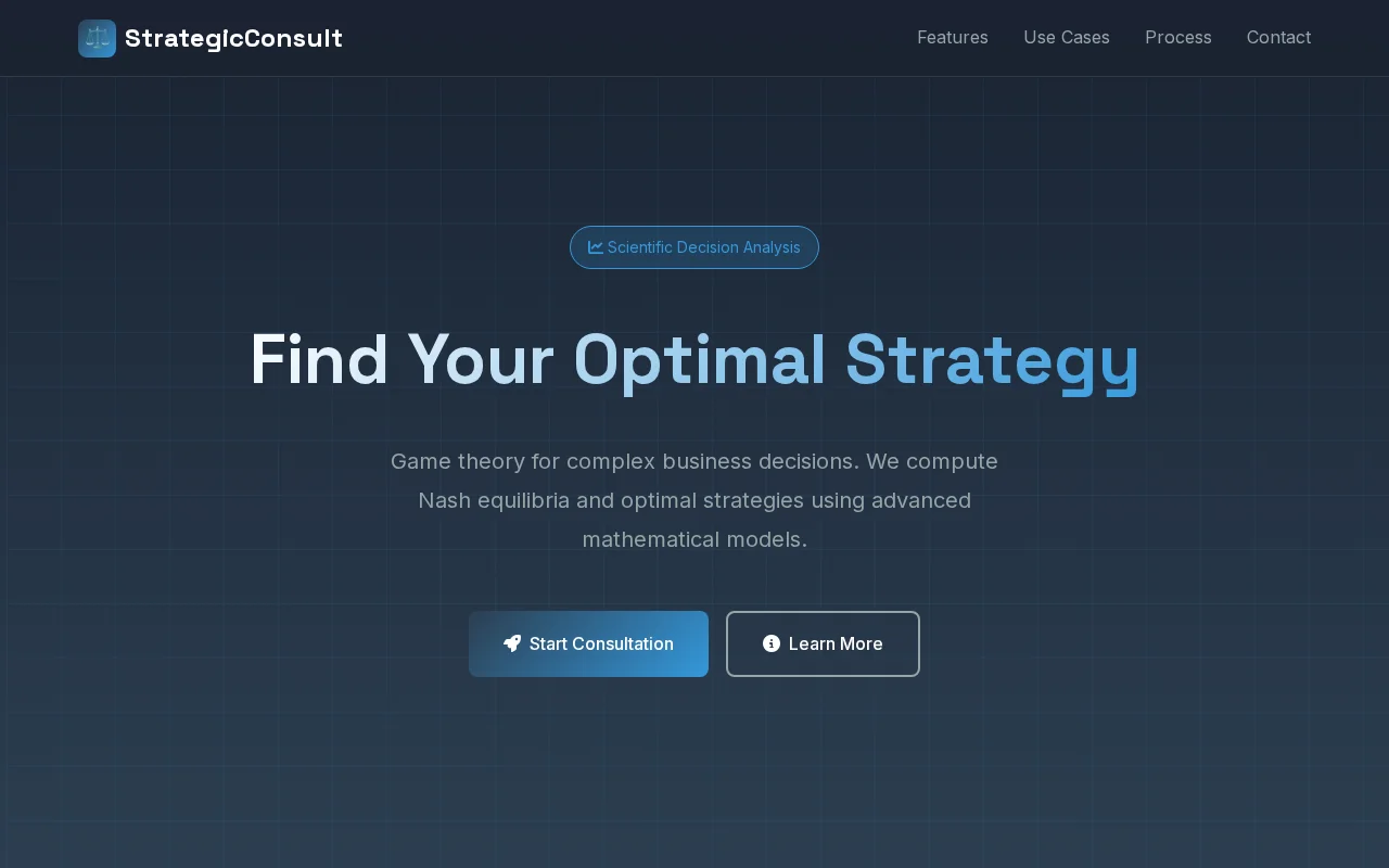 StrategicConsult – Game theory augmented AI for decision making
