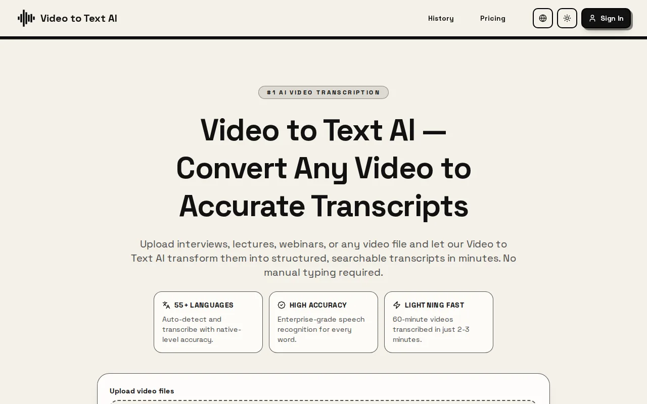 Video to Text AI Transcription