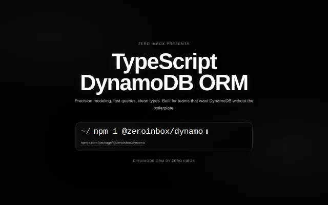 I Built a TypeScript ORM for DynamoDB
