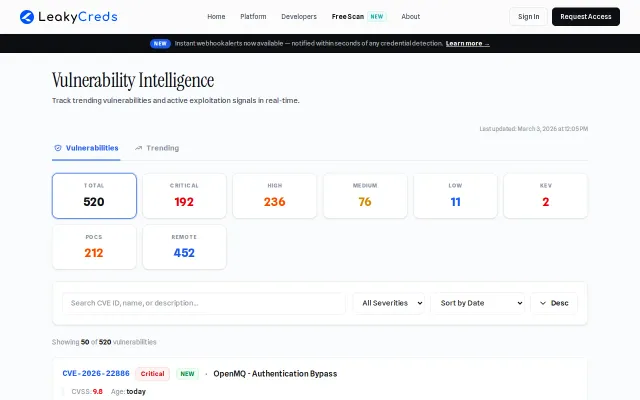 Live Vulnerability Intelligence Dashboard (Trending CVEs)