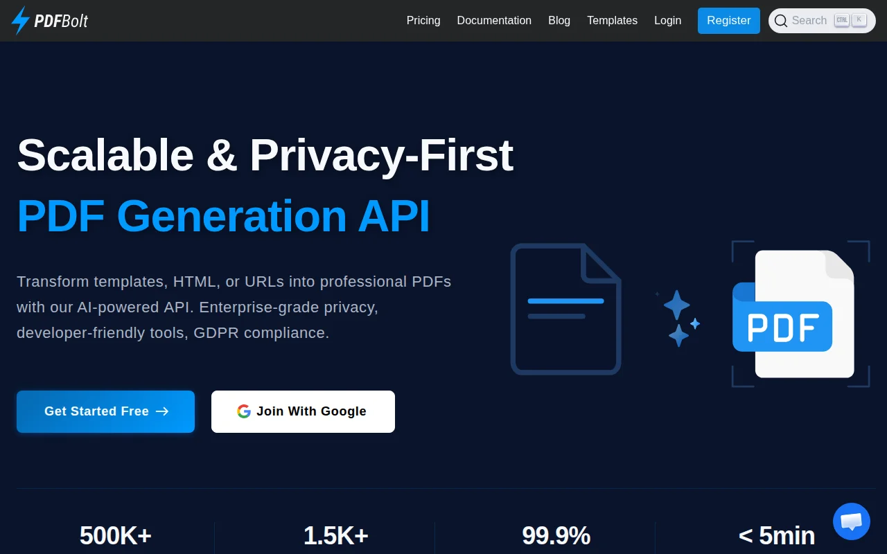 PDFBolt – HTML to PDF API with Git-like template versioning