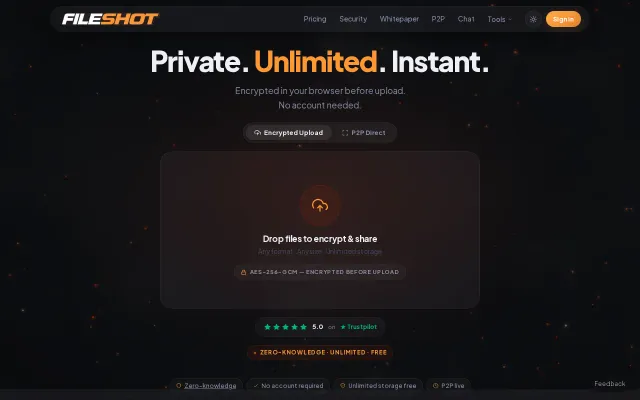 FileShot – zero-knowledge file sharing, nothing locked behind accounts