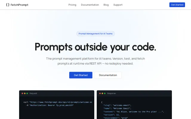 FetchPrompt – Manage LLM prompts outside your code with a REST API