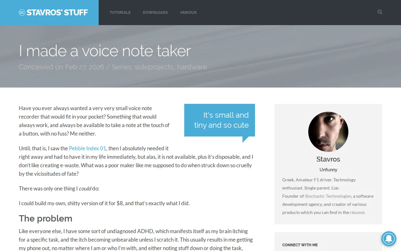 I made a little voice note recorder
