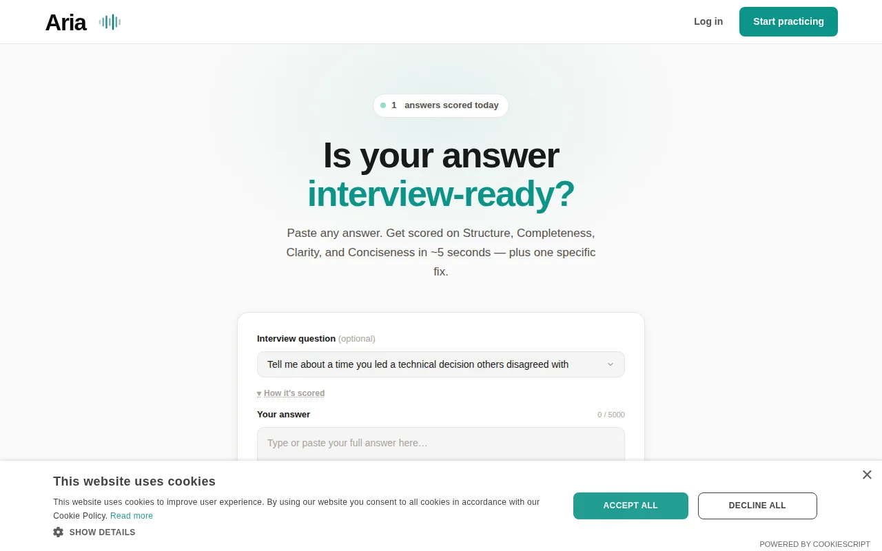 Free tool that scores your interview answers on 4 dimensions