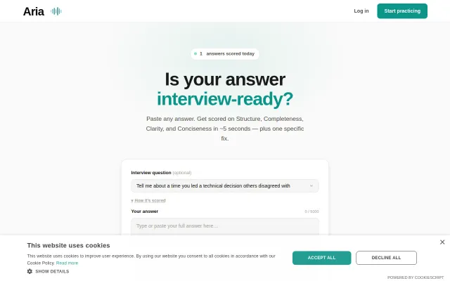 Free tool that scores your interview answers on 4 dimensions