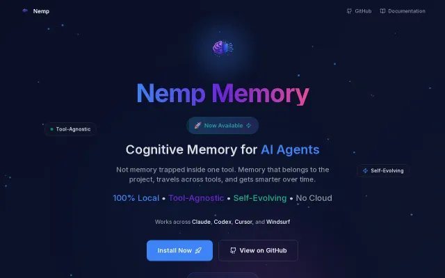 Nemp Memory – local project memory that survives tool switching