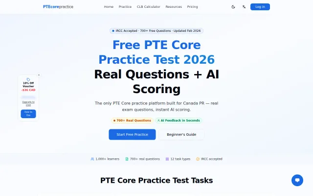 PTEcorepractice – Free PTE Core Practice with Instant AI Scoring for PR