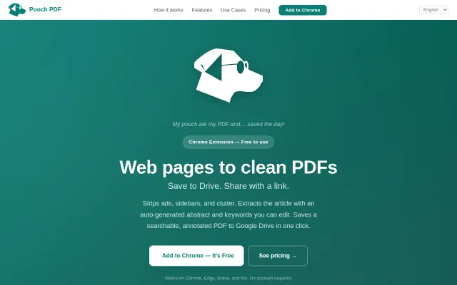 Pooch PDF – Because Ctrl+P still prints cookie banners in 2026