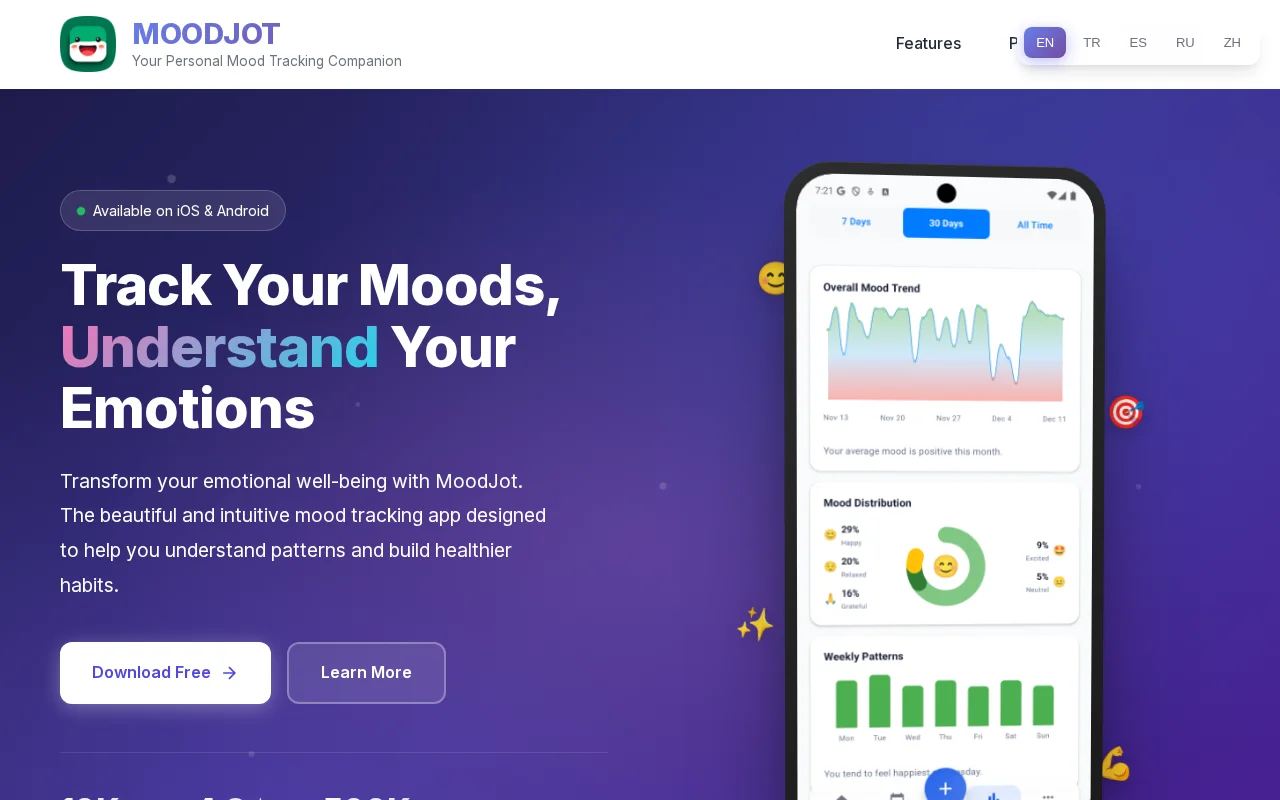 MoodJot – Mood tracker mobile app with community feed, built with KMP